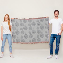 Cobertor Padrão das Bolas de Natal de Cinzas Monocromáticas