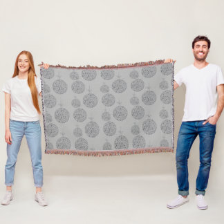 Cobertor Padrão das Bolas de Natal de Cinzas Monocromáticas