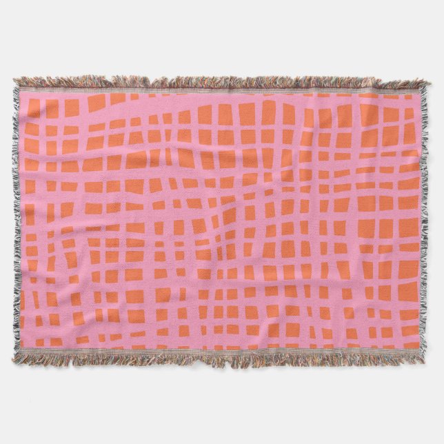 Cobertor Padrão de Abstrato de Grade Retroativa (Frente)