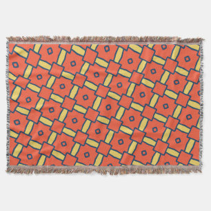 Cobertor Padrão de Abstrato Geométrico Laranja