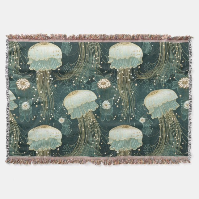 Cobertor Padrão de águas-vivas legante - Nome personalizado (Frente)