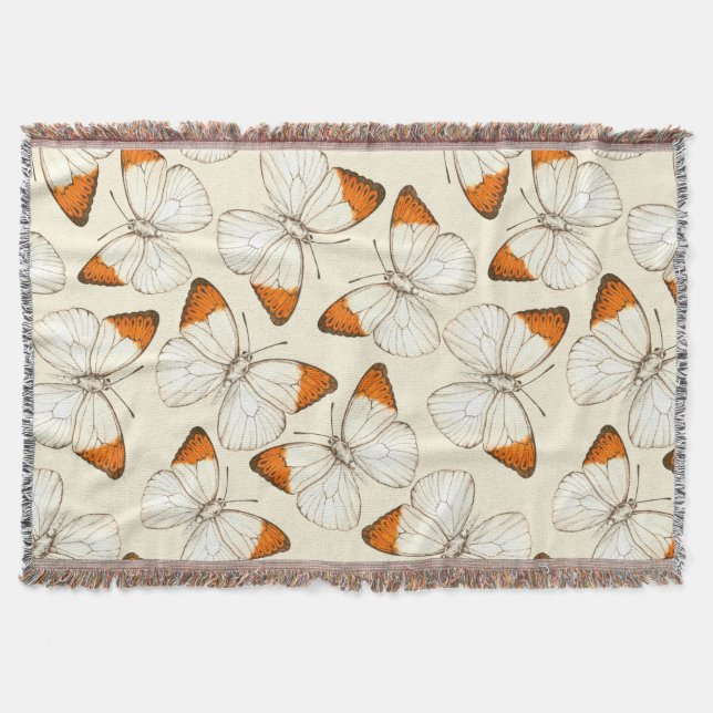 Cobertor Padrão de aquarela das borboletas (Frente)