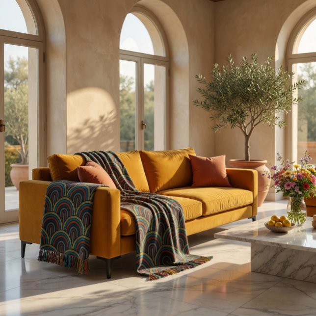 Cobertor Padrão de Arco Retro Boho (Criador carregado)