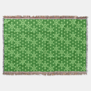Cobertor Padrão de Asanoha Japonês, Esmeralda e Verde lim