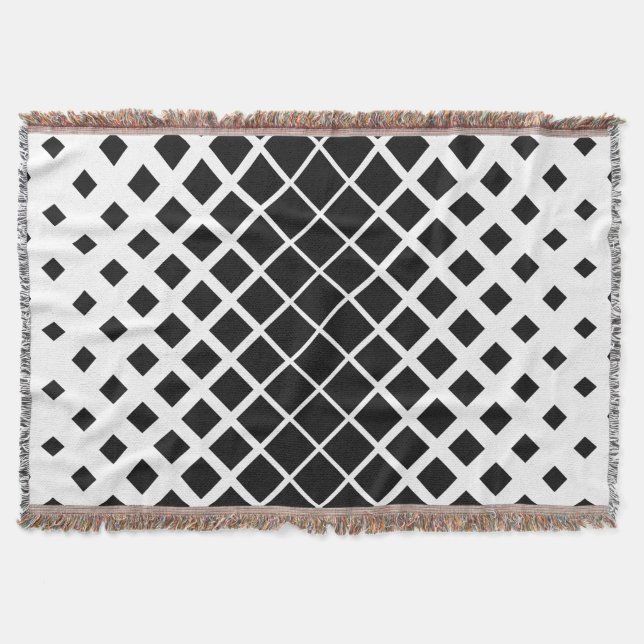 Cobertor Padrão de Bloco de Dissolução Preta Moderna (Frente)