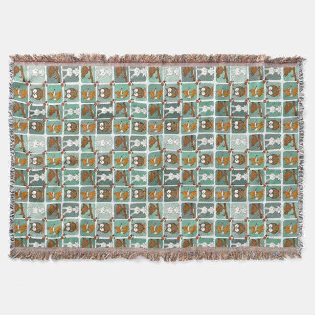 Cobertor Padrão de Bloqueio de Animais da Floresta (Frente)