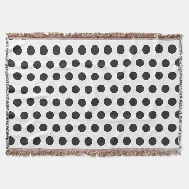 Cobertor Padrão de Bolinhas Preto e Branco – Minima Clássic (Frente)