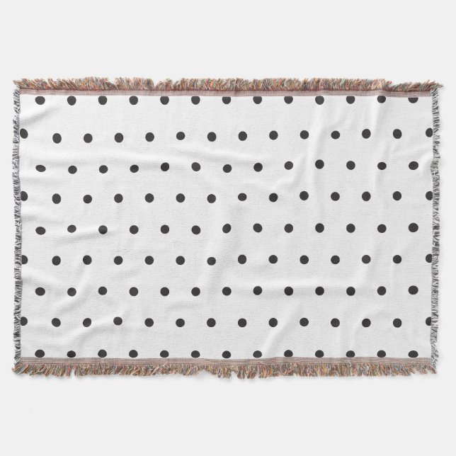 Cobertor Padrão de Bolinhas Preto e Branco – Minima Clássic (Frente)