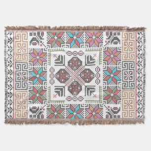 Cobertor Padrão de Bordado Almofada Arte Tatreez Palestina