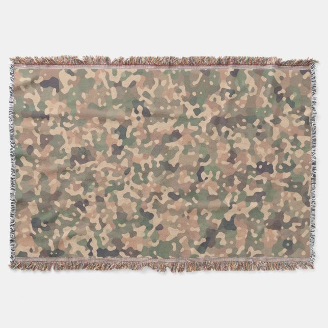 Cobertor Padrão de Camo - Laranja Verde Preto (Frente)