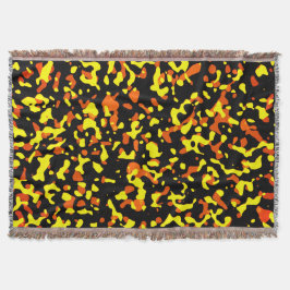 Cobertor Padrão de Camuflagem Amarelo e Laranja brilhante d
