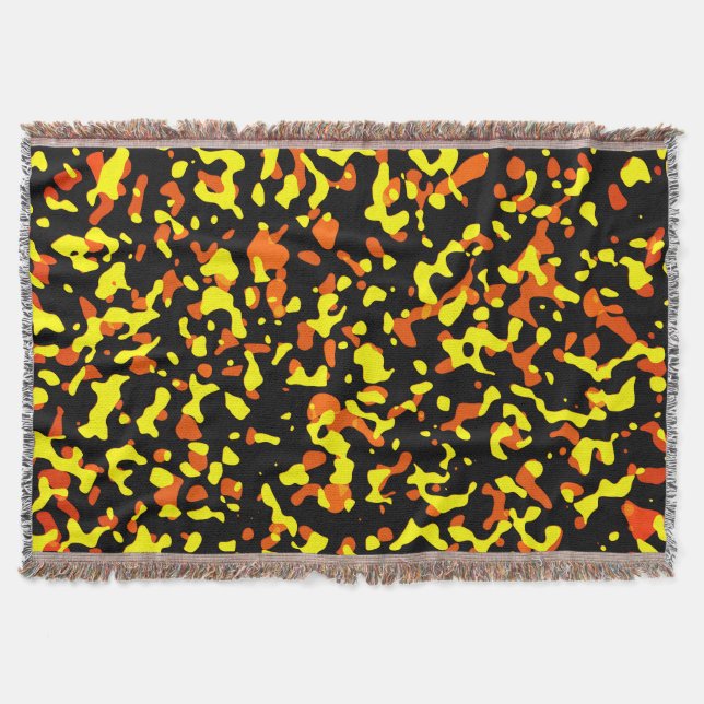 Cobertor Padrão de Camuflagem Amarelo e Laranja brilhante d (Frente)