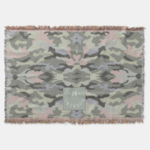 Cobertor Padrão de Camuflagem Militar Monograma PixDezines