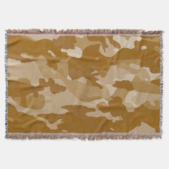 Cobertor Padrão de Camuflagem Tom Terra Deserto Moderno (Frente)