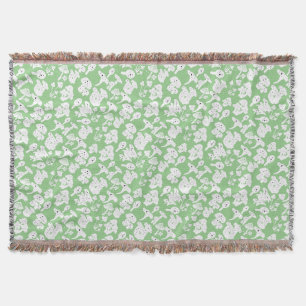 Cobertor Padrão de cogumelo preto 01b verde BG