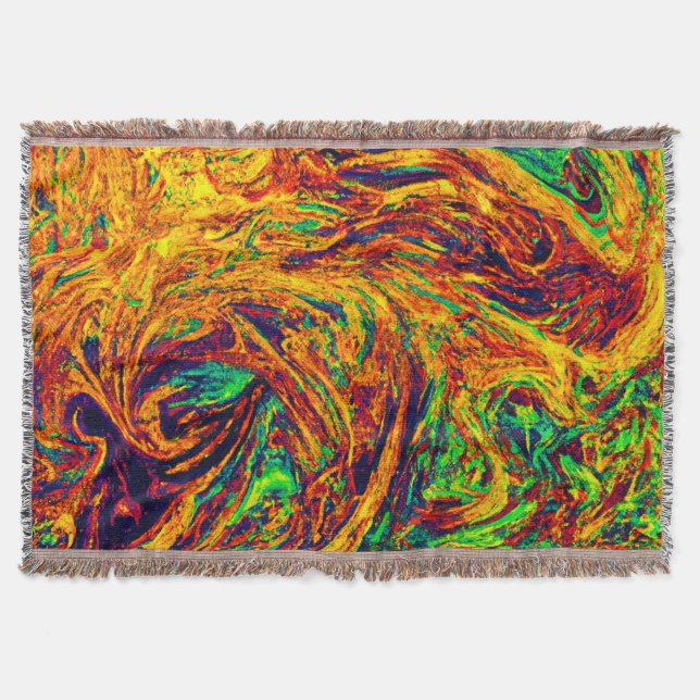 Cobertor Padrão de Cores Vibrante Expressivo (Frente)