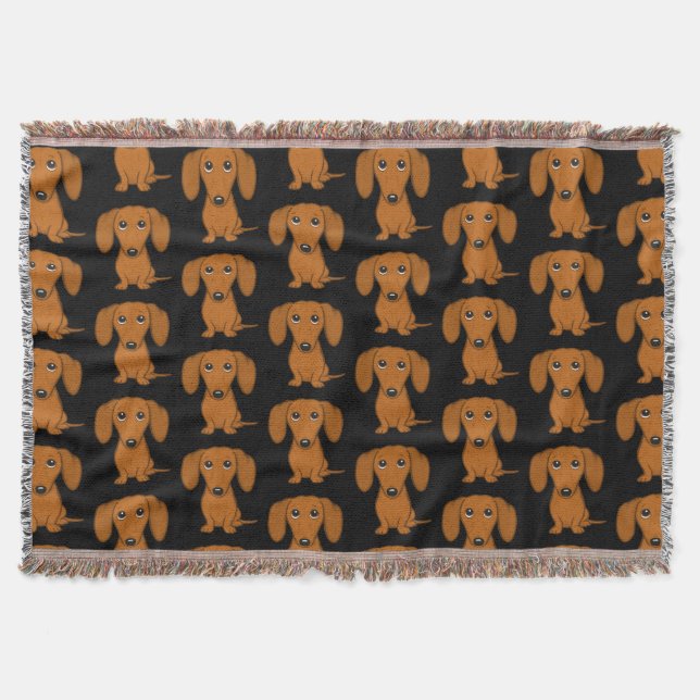 Cobertor Padrão de Dachshances Bonitos | Cães Vermelhos Sua (Frente)
