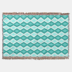 Cobertor Padrão de diamante de turquesa