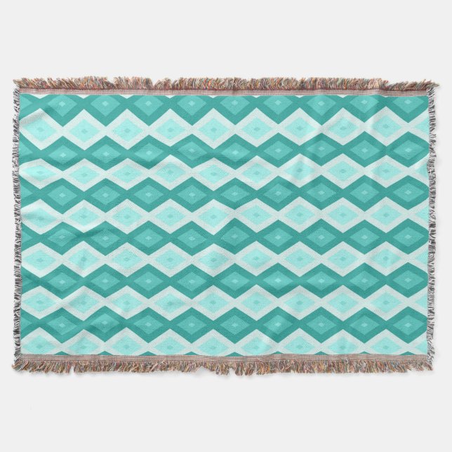 Cobertor Padrão de diamante de turquesa (Frente)