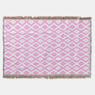 Cobertor Padrão de diamante rosa e branco