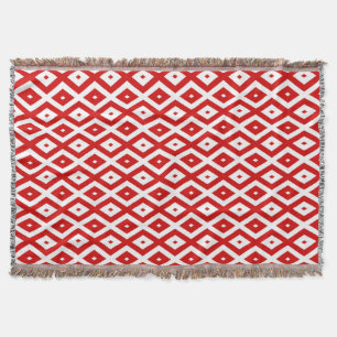 Cobertor Padrão de diamante vermelho e branco