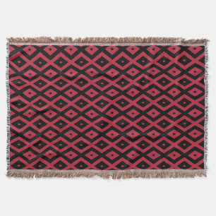 Cobertor Padrão de diamante vermelho e preto