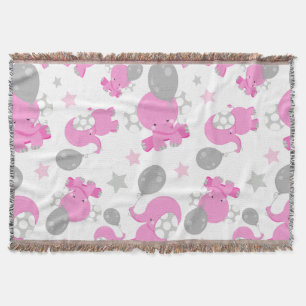 Cobertor Padrão De Elefantes Rosa, Elefantes Cutes, Estrela