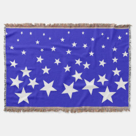 Cobertor Padrão de estrela branca sobre fundo azul