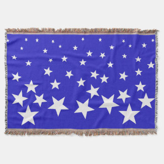 Cobertor Padrão de estrela branca sobre fundo azul