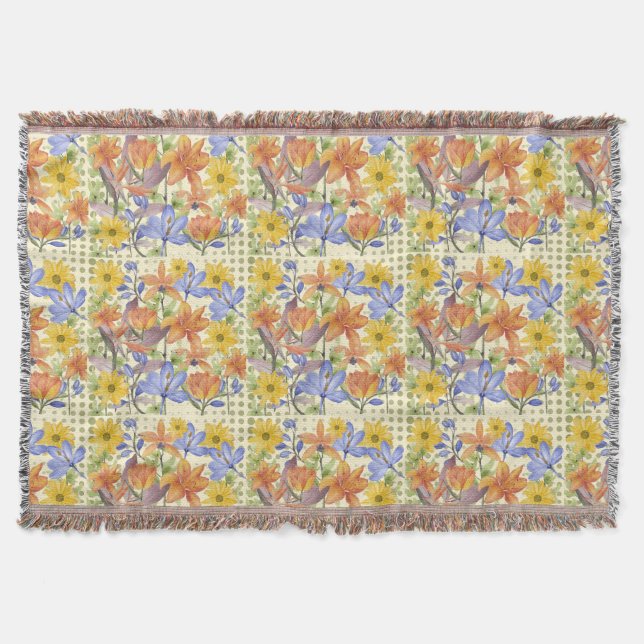 COBERTOR PADRÃO DE FLOR DE LARANJA (Frente)