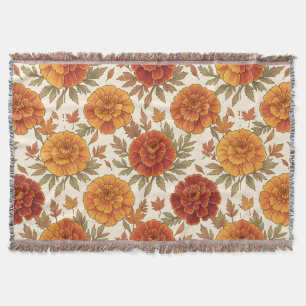 Cobertor padrão de flor de malmequer de outono