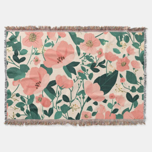 Cobertor Padrão de Flor Peachy-Keen