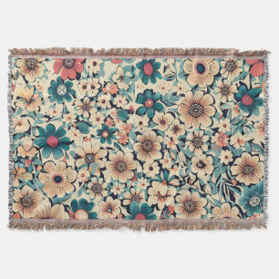 Cobertor Padrão de Flor Primavera boêmica