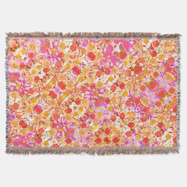 Cobertor Padrão de flores fofas femininas (Frente)