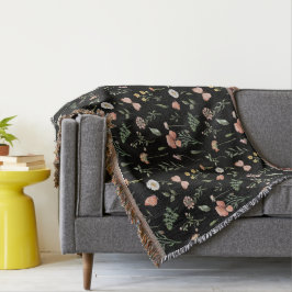 Cobertor Padrão de flores selvagens de aquarela