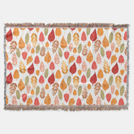 Cobertor Padrão de Folhas de outono pintadas