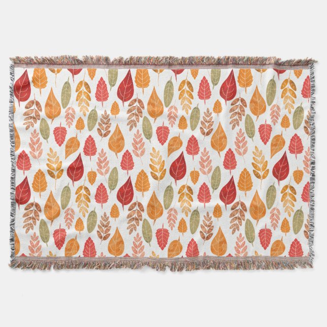 Cobertor Padrão de Folhas de outono pintadas (Frente)