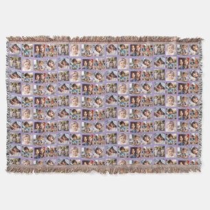 Cobertor Padrão de Fotos Personalizadas em Púrpura