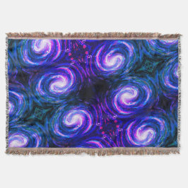 Cobertor Padrão de Galáxia Púrpura pintada a mão