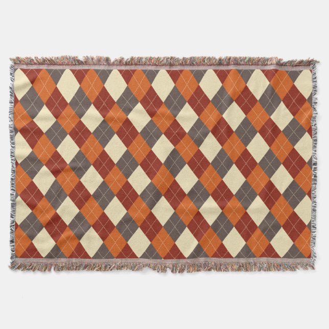 Cobertor Padrão de Gingham de outono (Frente)