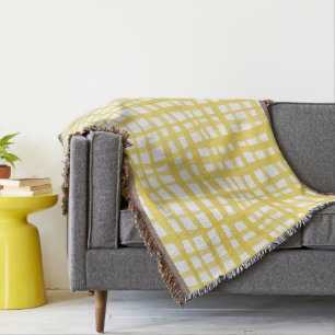 Cobertor Padrão de Gingham em amarelo
