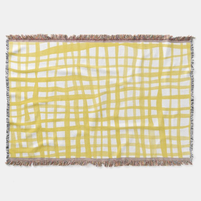 Cobertor Padrão de Gingham em amarelo (Frente)