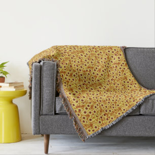 Cobertor Padrão de girassol - ouro, amarelo e castanho