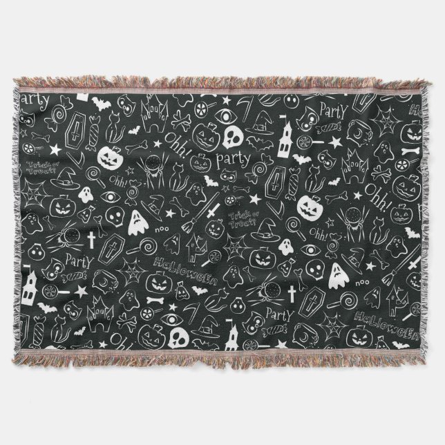 Cobertor Padrão de Halloween 1 (Frente)