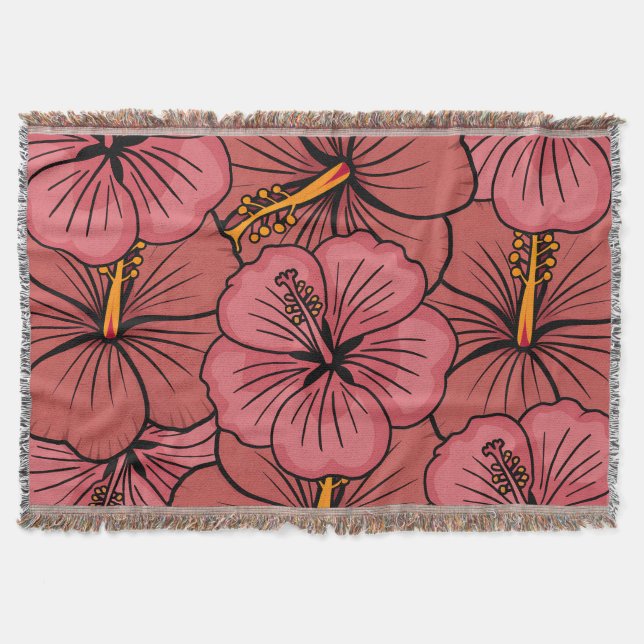 Cobertor Padrão de hibisco cativo (Frente)