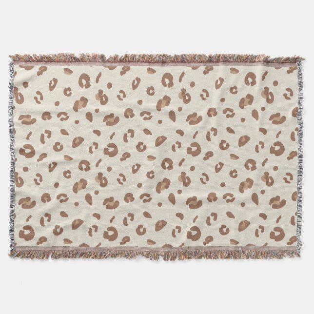 Cobertor Padrão de Impressão de Leopardo Abstrato Neutro |  (Frente)