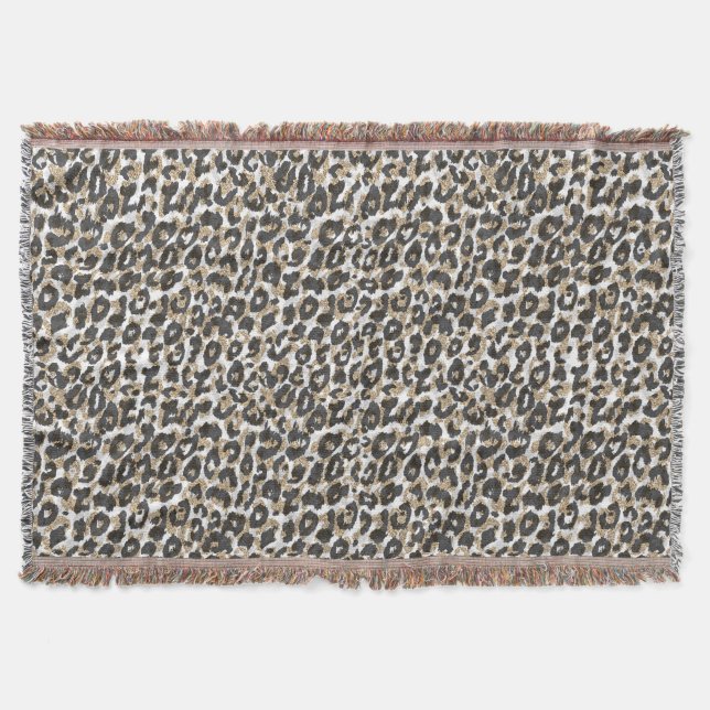Cobertor Padrão de impressão de leopardo-de-ouro elegante (Frente)