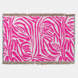 Cobertor Padrão de Impressão de Zebra Rosa