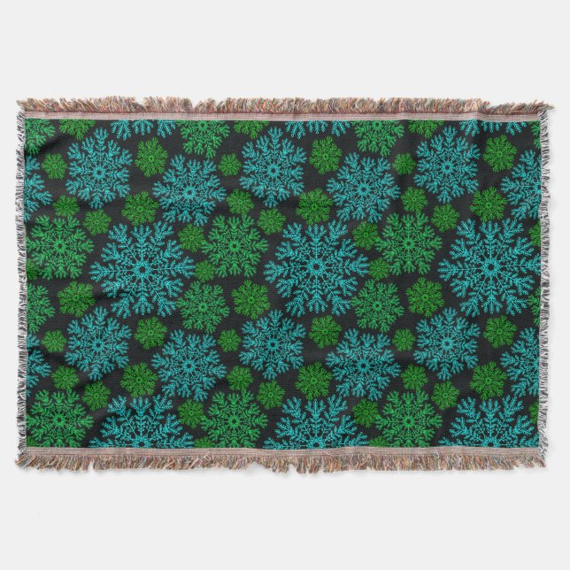 Cobertor Padrão de inverno para flocos de neve elegantes (Frente)