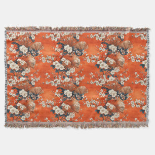 Cobertor Padrão de Leque de Flor de Cerejeira Japonesa (1)